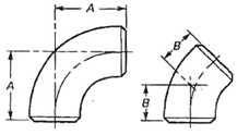 Buttweld Seamless 45° & 90° Elbows dimensions
