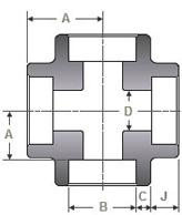 forged Socket Weld cross dimensions forged Socket Weld cross dimensions