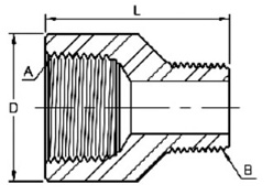 forged threaded adapter dimensions