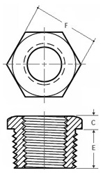 forged threaded Hex Head Bushing dimensions